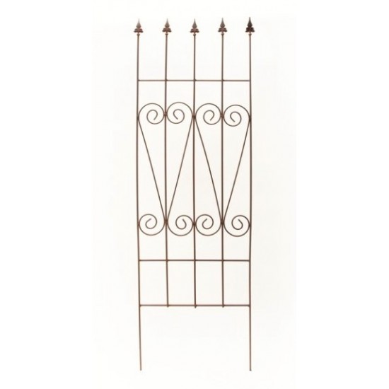 Start Kleines Metall Rankgitter 160 cm hoch - 50 cm breit 
Kleine Rankhilfe aus Metall mit 5 Spitzen
dieses Rankgitter aus Met