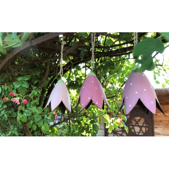 Deko zum Hängen 3er Set - Blüte zum Hängen - Thalia - pink - Ø 8 cm Die Thalia in 3 unterschiedlich hellen Pink-Tönen eignen sic