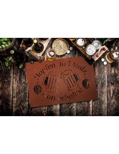Hopfen und Malz, Gott erhalt's - Blechschild - Breite 60 cm 2