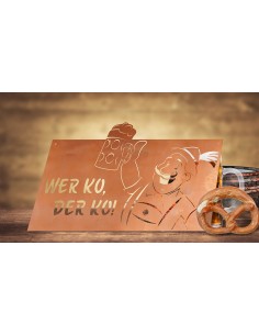 Wer ko, der ko! - Rostschild - Breite 60 cm 2