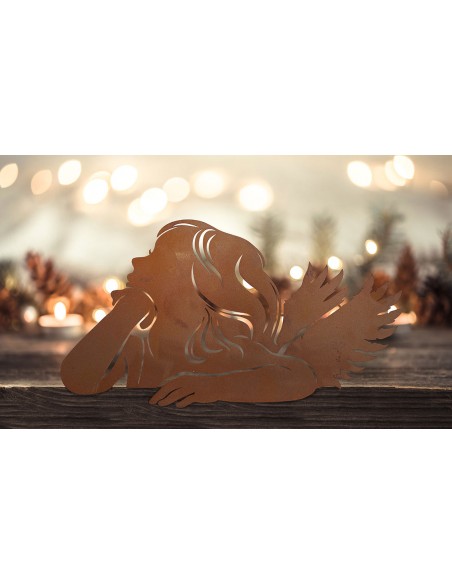 Träumender Engel - als Kantenhocker - Breite 40 cm