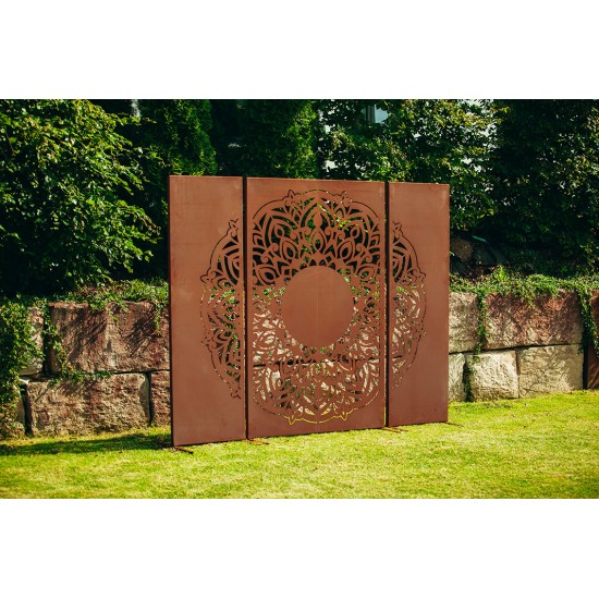 Trennwand Set Metall - Mandala, Höhe 180 cm - 3er Set