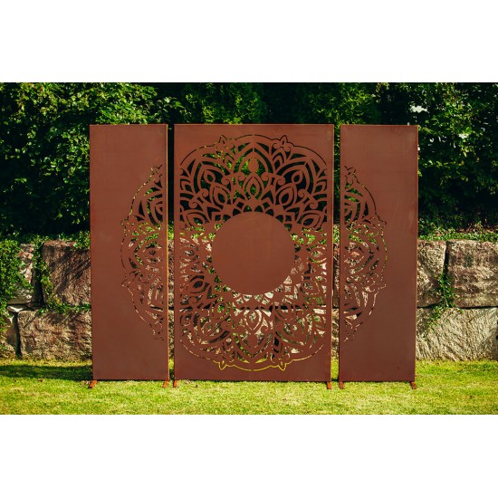 Trennwand Set Metall - Mandala, Höhe 180 cm - 3er Set