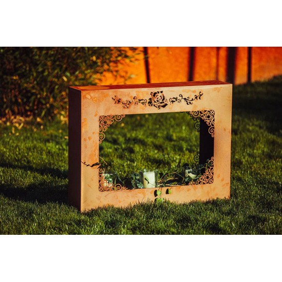 Pflanzsäule aus Metall im Barock-Design - Breite 98 cm