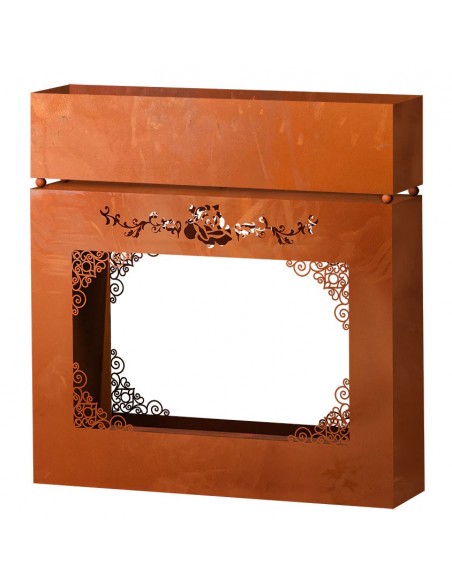 Barocke Pflanzsäule - inklusive Blumentrog - Breite 98 cm