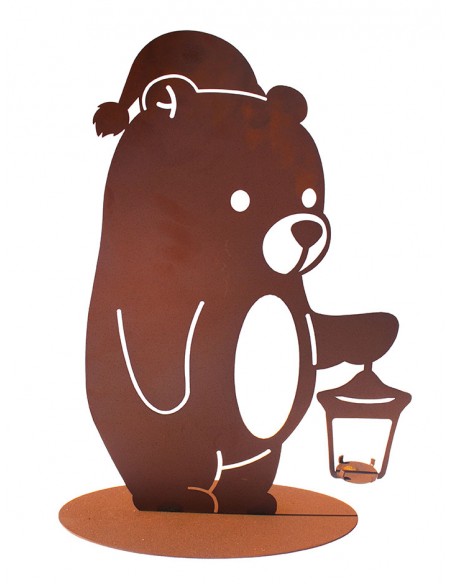 Deko Bär mit Laterne - als Teelichthalter - Höhe 46 cm
