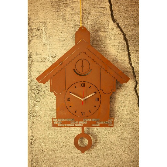 Kuckucksuhr aus Metall - Höhe 51 cm