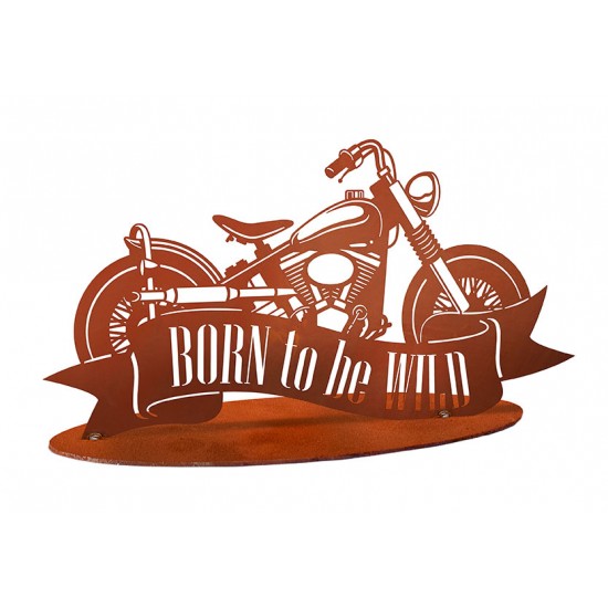 Deko Motorrad mit Schriftzug - Born to be Wild - Breite 55 cm