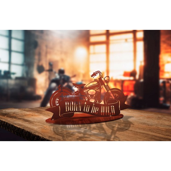 Deko Motorrad mit Schriftzug - Born to be Wild - Breite 55 cm