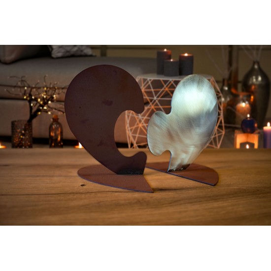 Puzzle Herz aus Metall - 2-teilig - Höhe 17 cm