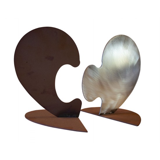 Puzzle Herz aus Metall - 2-teilig - Höhe 17 cm