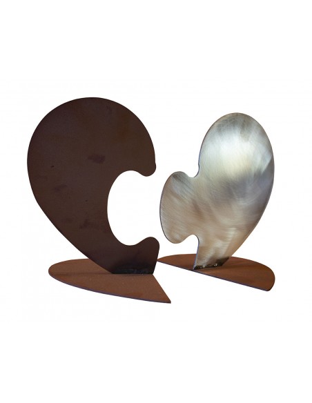 Puzzle Herz aus Metall - 2-teilig - Höhe 17 cm