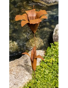 Start Edelrost Lilie auf Platte - Höhe 80 cm - Größe 1 Schöne Edelrost Lilie auf einer Platte.
Wetterfest & frostsicher
Höhe