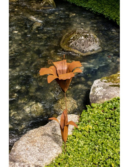 Start Edelrost Lilie auf Platte - Höhe 80 cm - Größe 1 Schöne Edelrost Lilie auf einer Platte.

Wetterfest & frostsicher
Höhe