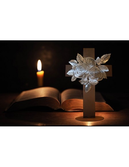 Deko Rosenkreuz - Metall - Höhe 50 cm
