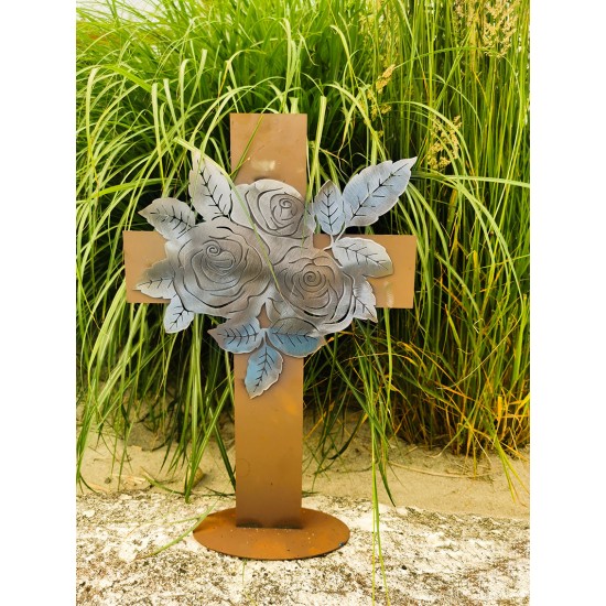 Deko Rosenkreuz - Metall - Höhe 50 cm