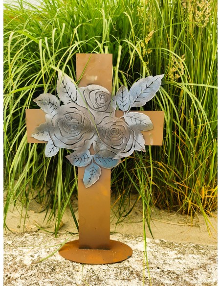 Deko Rosenkreuz - Metall - Höhe 50 cm