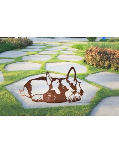 Deko Schäferhund Rex aus Edelrost - Breite 90 cm 2