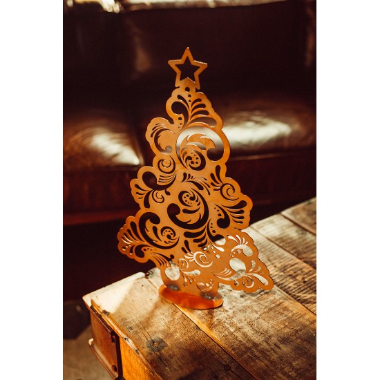 Deko Weihnachtsbaum mit Blumenmuster - Höhe 50 cm