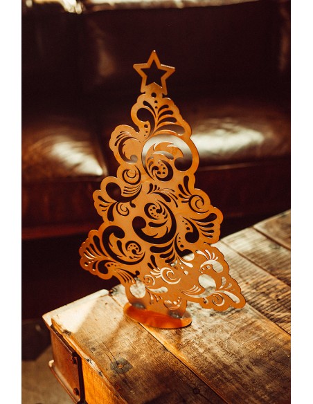 Deko Weihnachtsbaum mit Blumenmuster - Höhe 50 cm