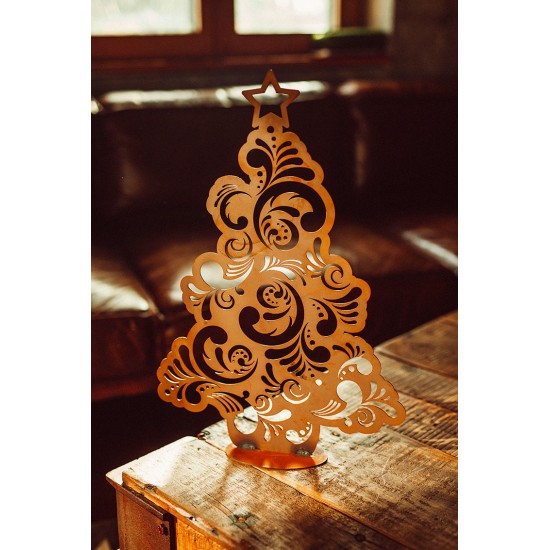 Deko Weihnachtsbaum mit Blumenmuster - Höhe 50 cm