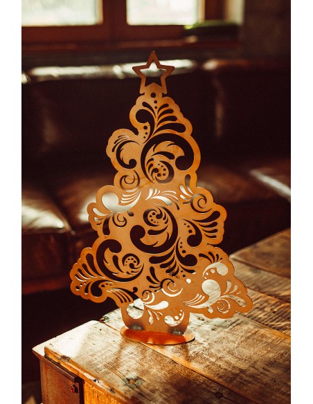 Deko Weihnachtsbaum mit Blumenmuster - Höhe 50 cm