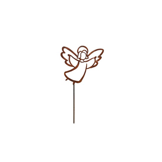 Gartenstecker Weihnachten und Winter Engel Pia als Gartenstecker - Skizzenengelchen auf Stab - Gesamthöhe 120 cm - Arme nach obe