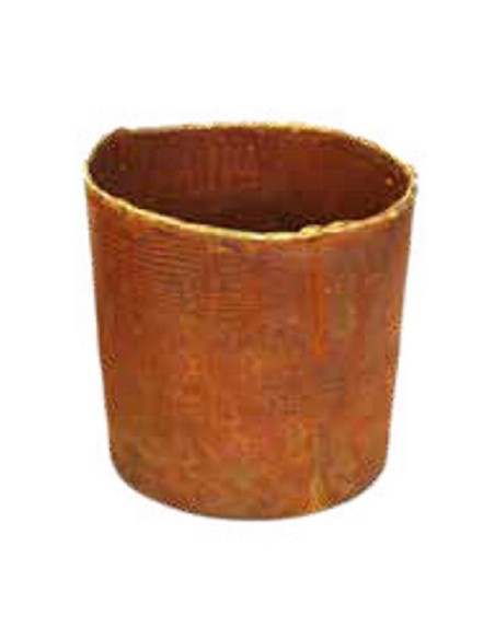 Pflanzgefäße + Schalen + Kronen Edelrost Topf mit Goldrand - Höhe 14 cm - Ø 12 cm - zum Stellen Schöner Topf aus Edelrost mit ei