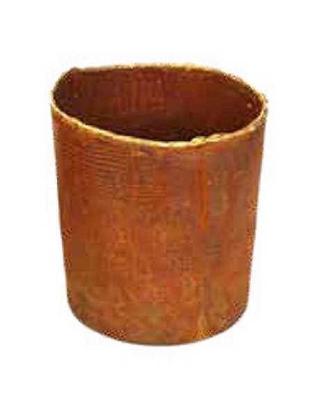 Pflanzgefäße + Schalen + Kronen Edelrost Topf mit Goldrand - Höhe 17 cm - Ø 12,5 cm - zum Stellen Edelrost Topf rund - mit Goldr