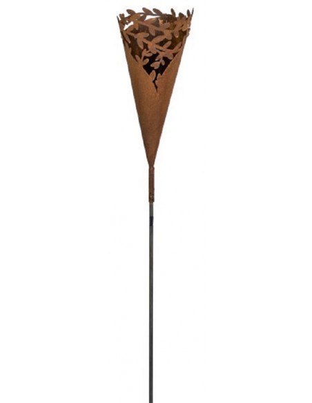 Pflanzgefäße + Schalen + Kronen Edelrost Pflanztüte - Rankencono - mit Rohr als Steckverbindung - 34 cm Höhe Edelrost Pflanztüte