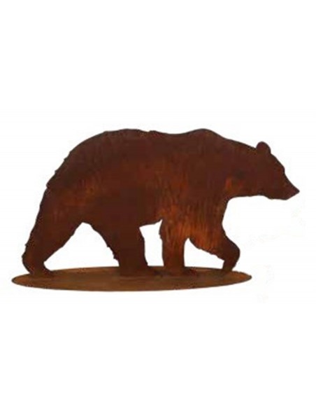 Hirsche, Wildtiere und Waldbewohner Bär gehend auf Platte - Breite 50 cm Der gehende Bär beißt nicht, hütet aber Deinen Garten u