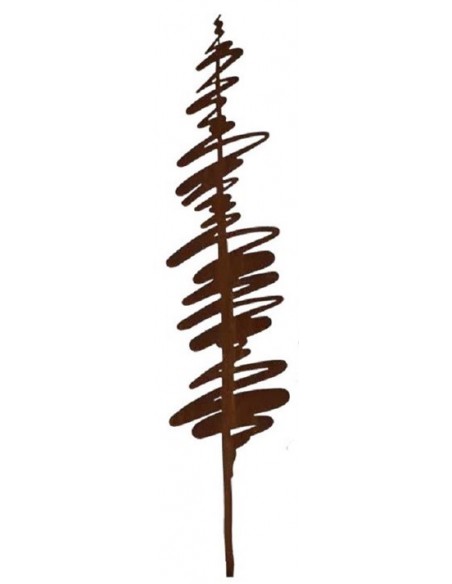 Weihnachtsbaum Metall und Edelrost Baum Bleistiftzeichnung schmal - Skizzenbaum - Höhe 190 cm - mit Rohr als Steckverbindung - g