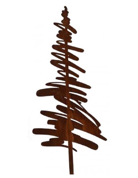 Weihnachtsbaum Metall und Edelrost Baum Bleistiftzeichnung - Skizzenbaum schmal - Höhe 158 cm - mit Rohr als Steckverbindung - m