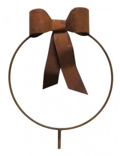 Gartenstecker Schleife an Ring - Ø 40 cm - mit Rohr als Steckverbindung Schöne Schleife aus Edelrost an einen Ring geschweißt zu