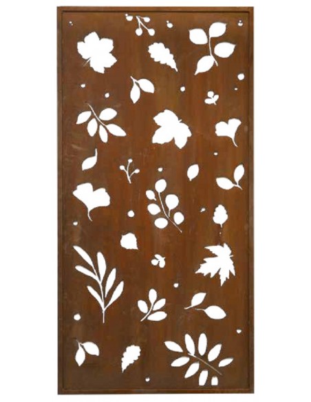 Blumen Sichtschutzwände Sichtschutzwand - Botanik - Höhe 200 cm x 100 cm Breite - mit Blätter Metallwand Botanik mit unterschied