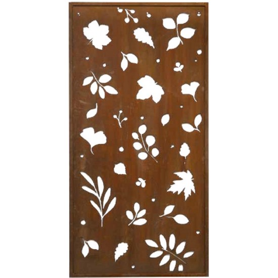 Blumen Sichtschutzwände Sichtschutzwand - Botanik - Höhe 200 cm x 100 cm Breite - mit Blätter Metallwand Botanik mit unterschied