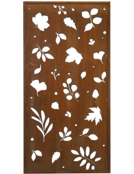 Blumen Sichtschutzwände Sichtschutzwand - Botanik - Höhe 200 cm x 100 cm Breite - mit Blätter Metallwand Botanik mit unterschied