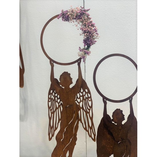 Engelfiguren kaufen und Engel Bastel-Ideen Engel Patricia hält einen Ring - mit Rohr als Steckverbindung - Höhe 58 cm Engel Patr