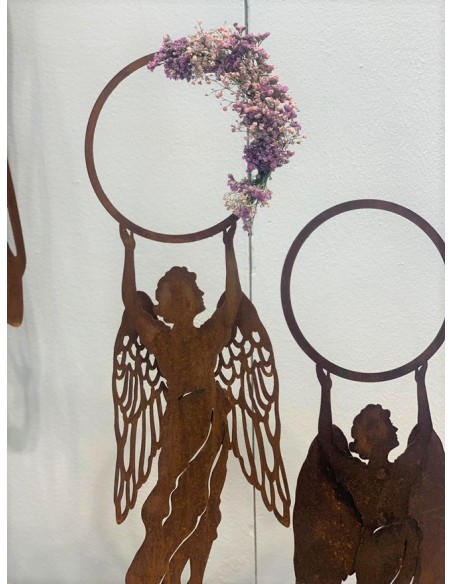 Engelfiguren kaufen und Engel Bastel-Ideen Engel Patricia hält einen Ring - mit Rohr als Steckverbindung - Höhe 58 cm Engel Patr