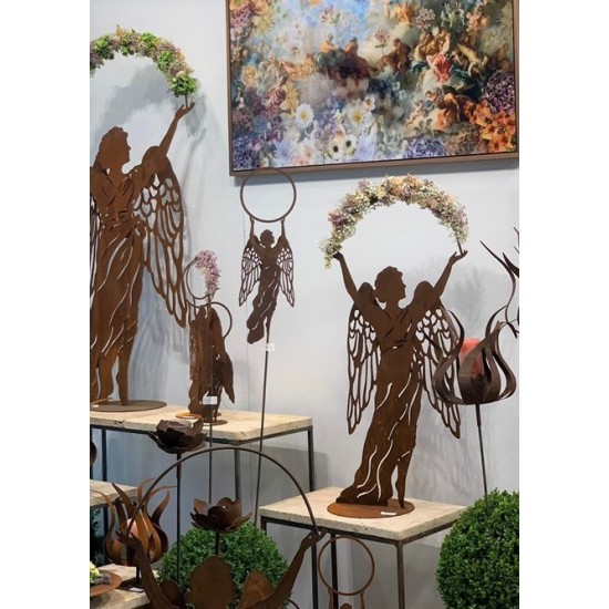 Engelfiguren kaufen und Engel Bastel-Ideen Engel Patricia hält einen Ring - mit Rohr als Steckverbindung - Höhe 58 cm Engel Patr