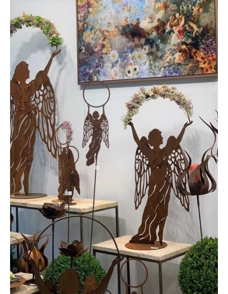 Engelfiguren kaufen und Engel Bastel-Ideen Engel Patricia hält einen Ring - mit Rohr als Steckverbindung - Höhe 58 cm Engel Patr