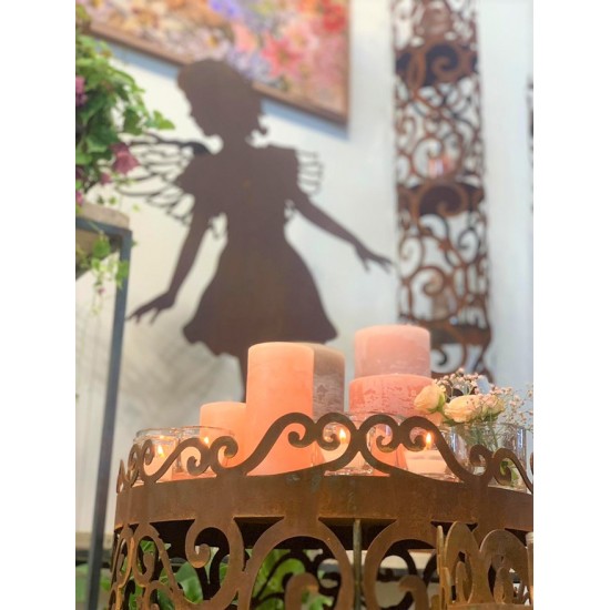 Rost Engelfiguren groß ab 100 cm für den Garten  Gartenengel - Carolina - gross - auf Standplatte - Gr. 3 Höhe 104 cm Edelrost G