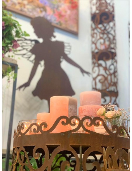 Rost Engelfiguren groß ab 100 cm für den Garten  Gartenengel - Carolina - gross - auf Standplatte - Gr. 3 Höhe 104 cm Edelrost G