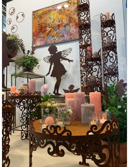 runde Rostsäulen Runde Edelrost Säule mit Barockmuster - Angelo - Höhe 139 cm - Barock Deko Die Edelrost Säule mit einem schönen