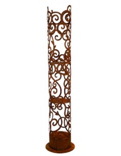 runde Rostsäulen Edelrost Säule rund - Barockmuster - Angelo - Höhe 165cm - Barock Deko Die schöne runde Edelrostsäule mit 4 Zwi