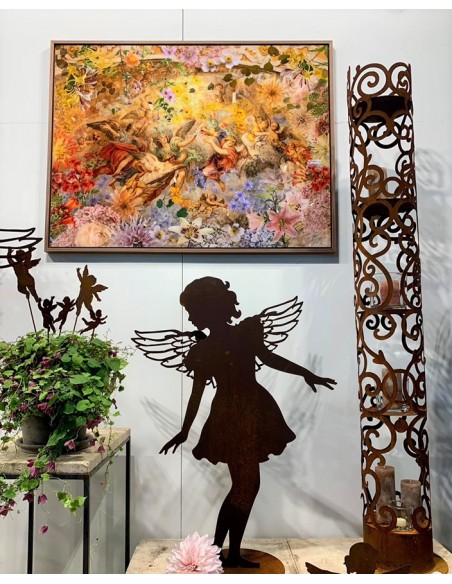 runde Rostsäulen Edelrost Säule rund - Barockmuster - Angelo - Höhe 165cm - Barock Deko Die schöne runde Edelrostsäule mit 4 Zwi