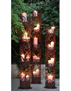 runde Rostsäulen Edelrost Säule rund - Barockmuster - Angelo - Höhe 165cm - Barock Deko Die schöne runde Edelrostsäule mit 4 Zwi 2