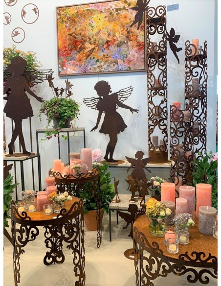 Tische, Stühle und Möbel Runder Tisch mit Barockmuster - Angelo - Podest - Höhe 80cm - Barock Deko Rundes Podest - aus Edelrost  Tische, Stühle und Möbel Runder Tisch mit Barockmuster - Angelo - Podest - Höhe 80cm - Barock Deko Rundes Podest - aus Edelrost