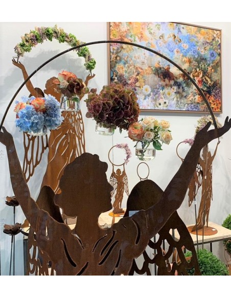 Engelfiguren kaufen und Engel Bastel-Ideen Engel - Patricia - Gesamthöhe 155 cm mit Halbring - Rohr als Steckverbindung - 3 mm M