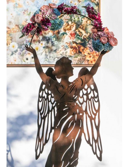 Engelfiguren kaufen und Engel Bastel-Ideen Engel - Patricia - Gesamthöhe 155 cm mit Halbring - Rohr als Steckverbindung - 3 mm M